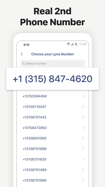 2nd Line - Second Phone Number - Image screenshot of android app