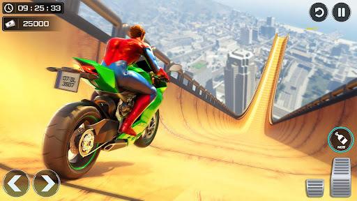 Superhero Bike Stunts 3D Race - Gameplay image of android game