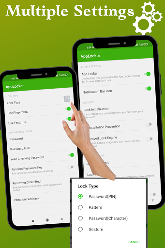 AppLocker-AppLock fingerprint, pattern - Image screenshot of android app