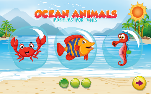 Puzzles for kids Ocean Animals - Gameplay image of android game