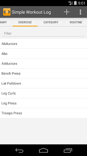 Simple Workout Log - Image screenshot of android app