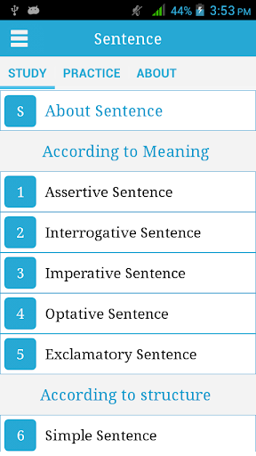 Sentence with Practice - عکس برنامه موبایلی اندروید