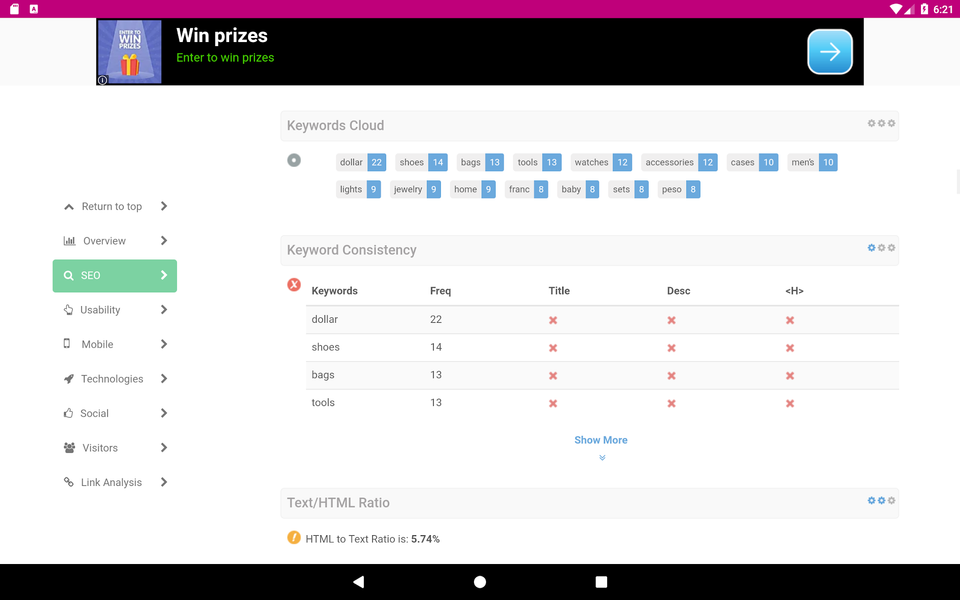 Website SEO Checker - Image screenshot of android app
