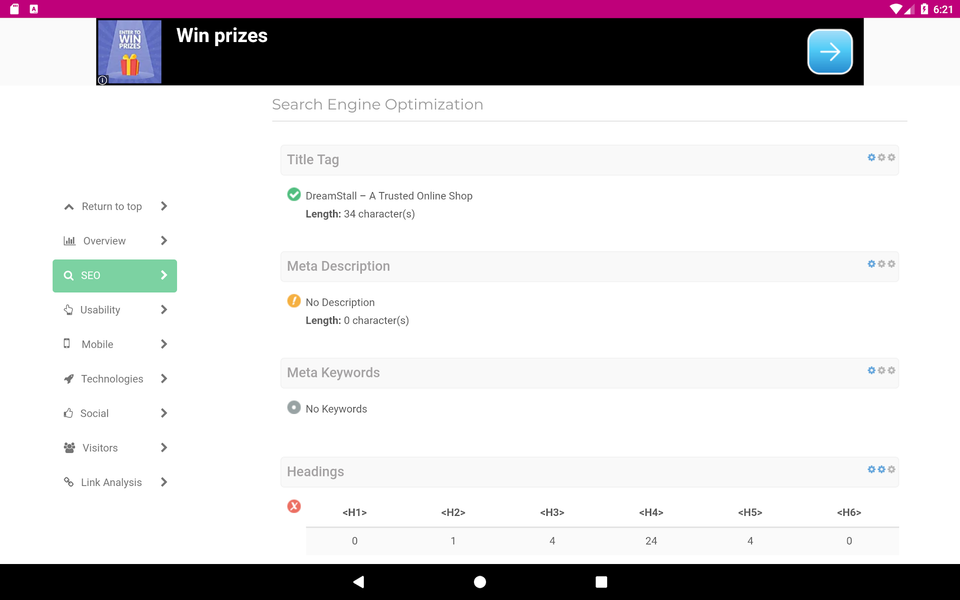 Website SEO Checker - Image screenshot of android app