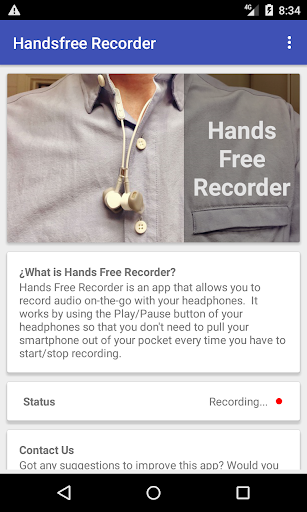 Handsfree Recorder - عکس برنامه موبایلی اندروید