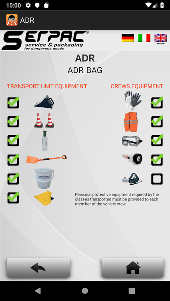 ADR - Tunnels and Services - Image screenshot of android app