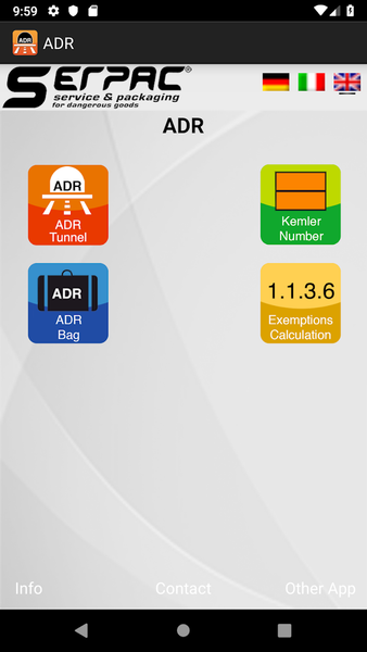 ADR - Tunnels and Services - Image screenshot of android app