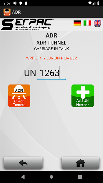 ADR - Tunnels and Services - Image screenshot of android app