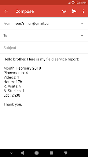 Service Report - Image screenshot of android app