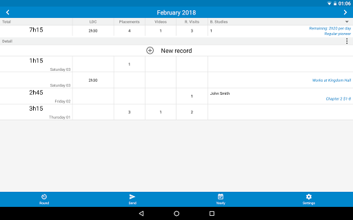 Service Report - Image screenshot of android app