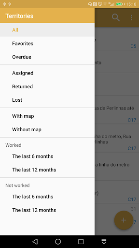 Congregation Territories - Image screenshot of android app