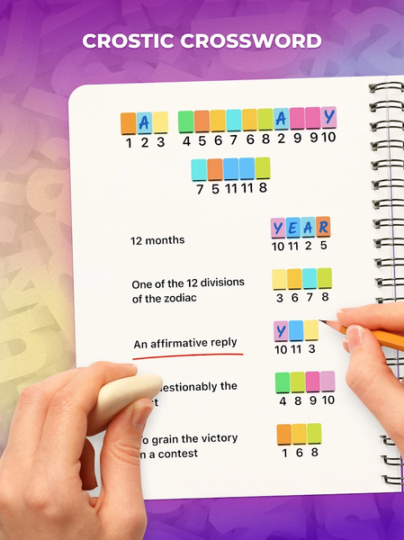 Crostic Crossword-Word Puzzles - Gameplay image of android game