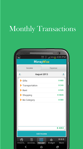 MoneyWise Budget Expense - Image screenshot of android app