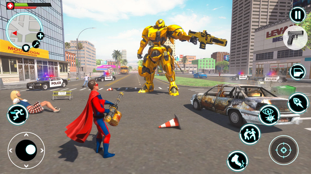 Flying Superhero Crime Battle - Gameplay image of android game