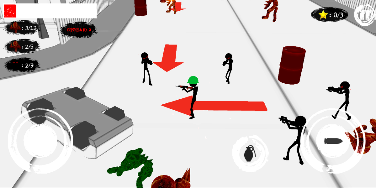 Stickman Strike: Shooting Zomb - Gameplay image of android game