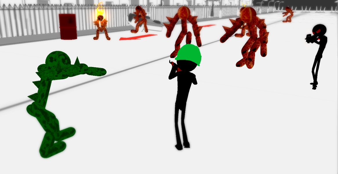 Stickman Strike: Shooting Zomb - Gameplay image of android game