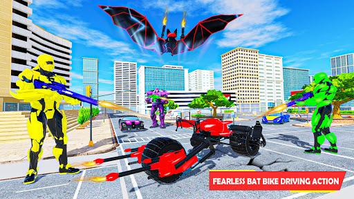 Flying Bat Robot Bike Transforming Robot Games - Image screenshot of android app