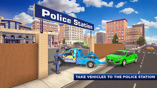 Police Tow Truck Driving Car - Image screenshot of android app