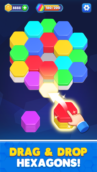Hexa Stack - Gameplay image of android game