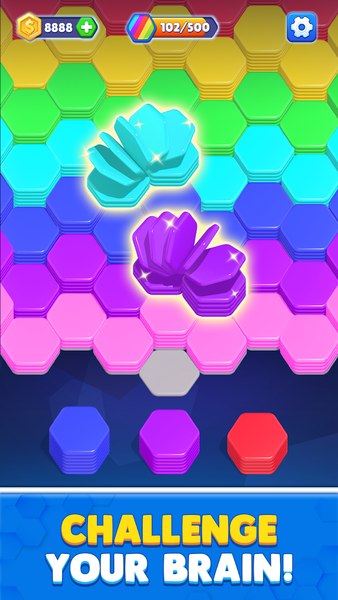 Hexa Stack - Gameplay image of android game