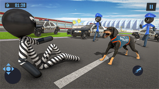 Stickman Police Dog Chase Crime Simulator - Gameplay image of android game