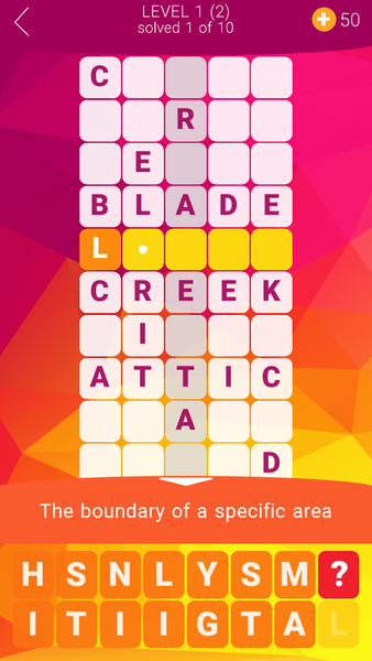 Word Tower Crosswords 2 - Gameplay image of android game