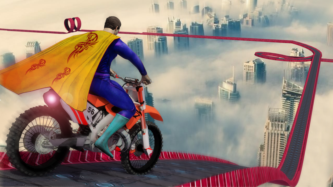 Superhero Bike Stunt:Mega Ramp - عکس بازی موبایلی اندروید
