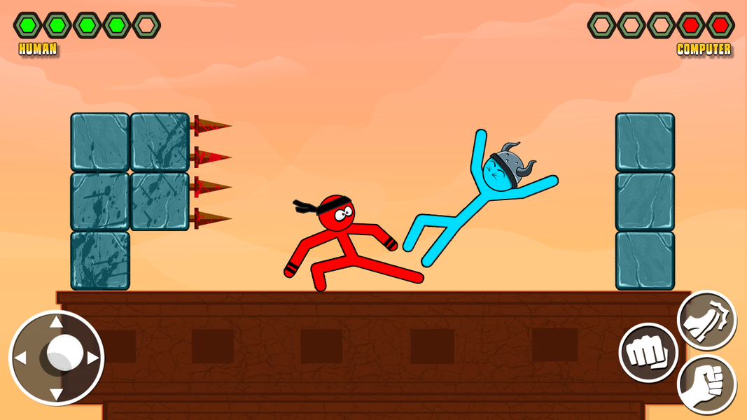 Stick-man Kick Fighting Game - Gameplay image of android game