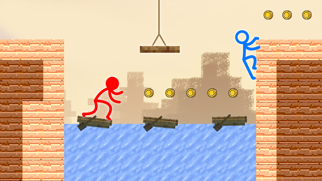 Stick-man Parkour Run - Gameplay image of android game