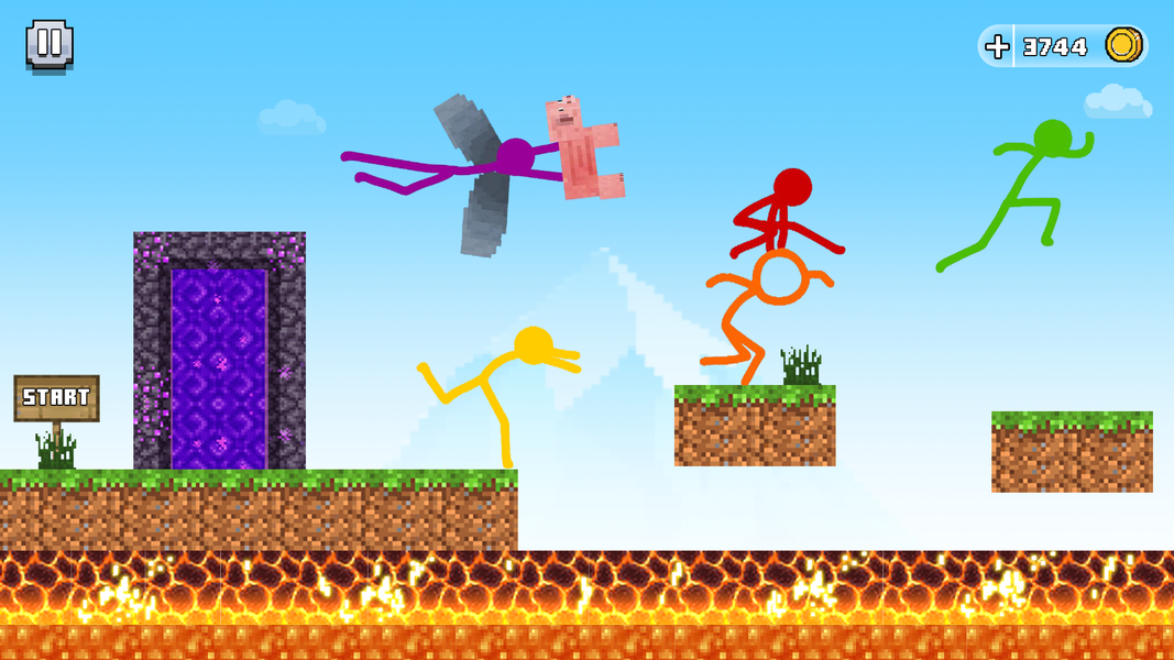 Stick-man Parkour Run - Gameplay image of android game