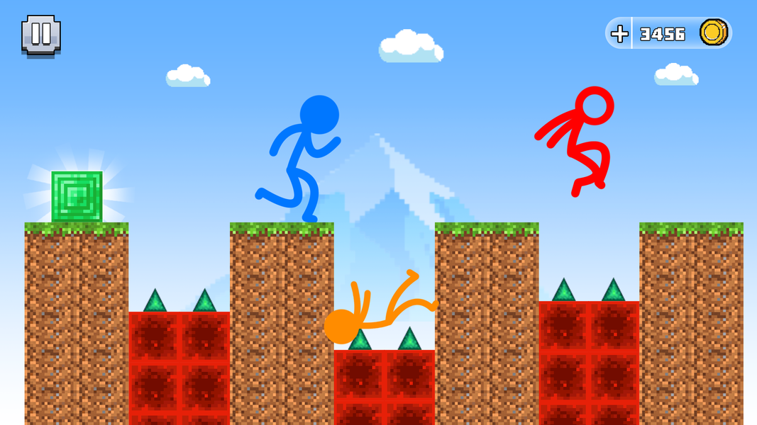Stick-man Parkour Run - Gameplay image of android game
