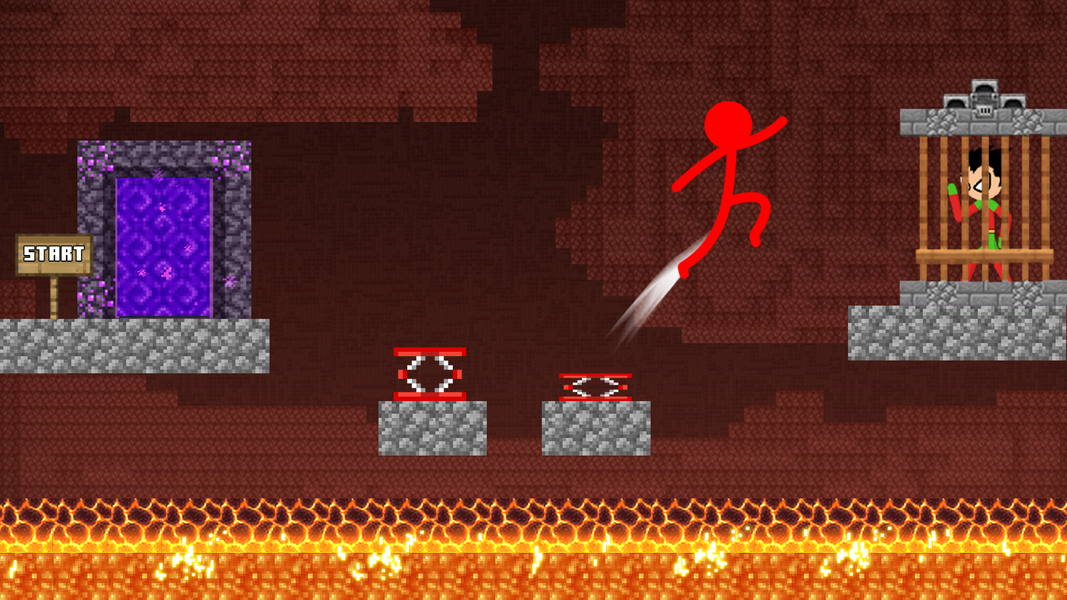 Stick-man Parkour Run - Gameplay image of android game