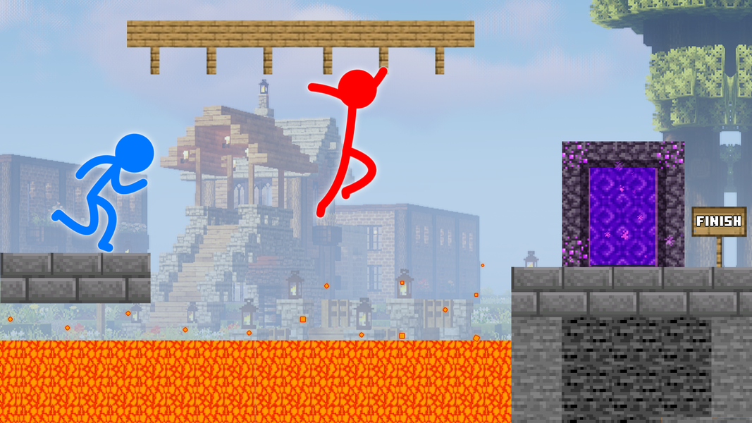 Stick-man Parkour Run - Gameplay image of android game