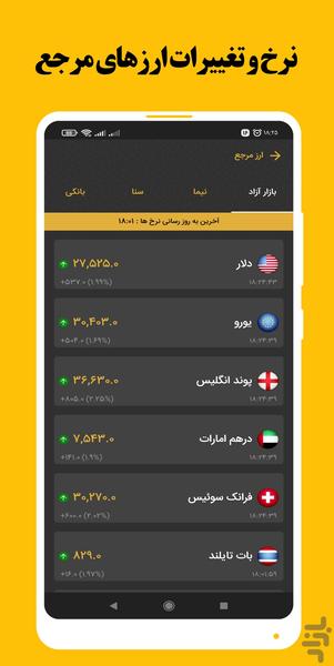 نرخ ارز ، طلا و سکه - Image screenshot of android app