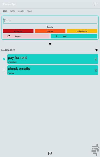 برنامه ریزی - عکس برنامه موبایلی اندروید