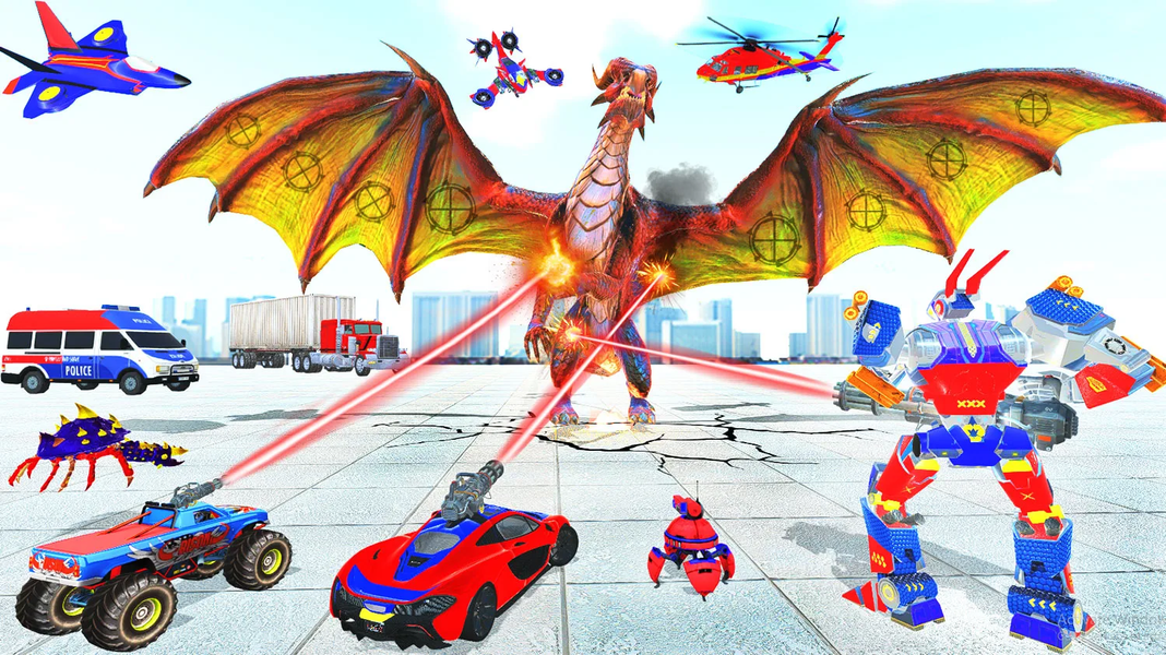 Flying Dragon Robot War - Gameplay image of android game