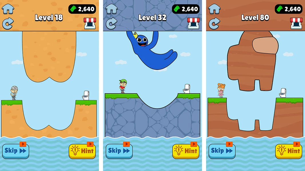 Rush to Toilet: Bridge puzzle - Gameplay image of android game