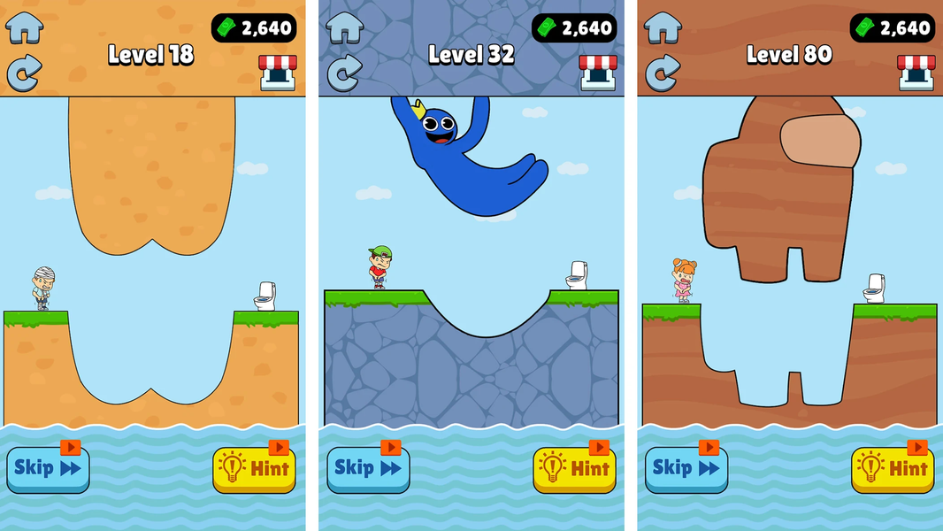 Rush to Toilet: Bridge puzzle - Gameplay image of android game