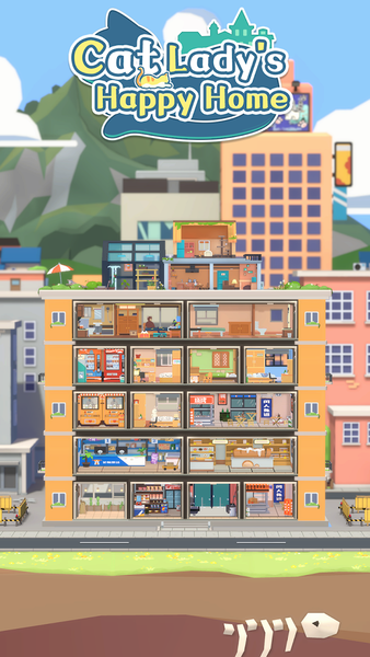 Cat Lady's Happy Home - Gameplay image of android game
