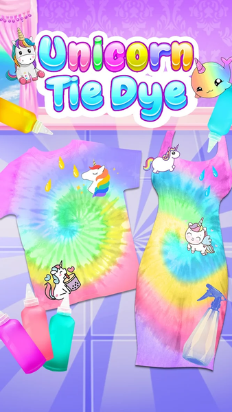 Unicorn Tie Dye - Gameplay image of android game