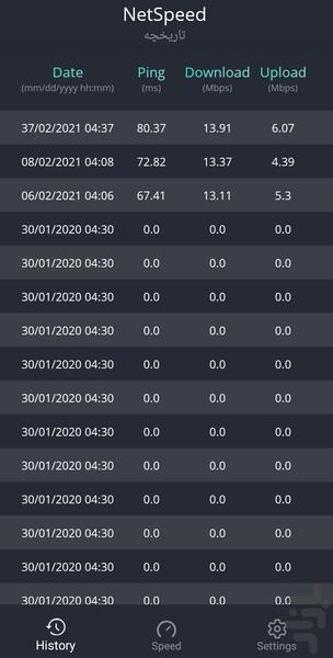 سرعت اینترنت - Image screenshot of android app