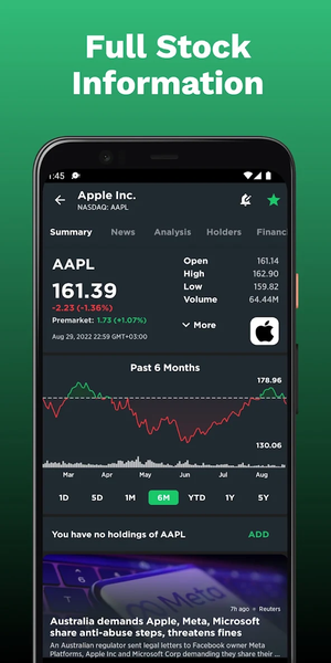 Robin Stocks - Quotes & News - Image screenshot of android app