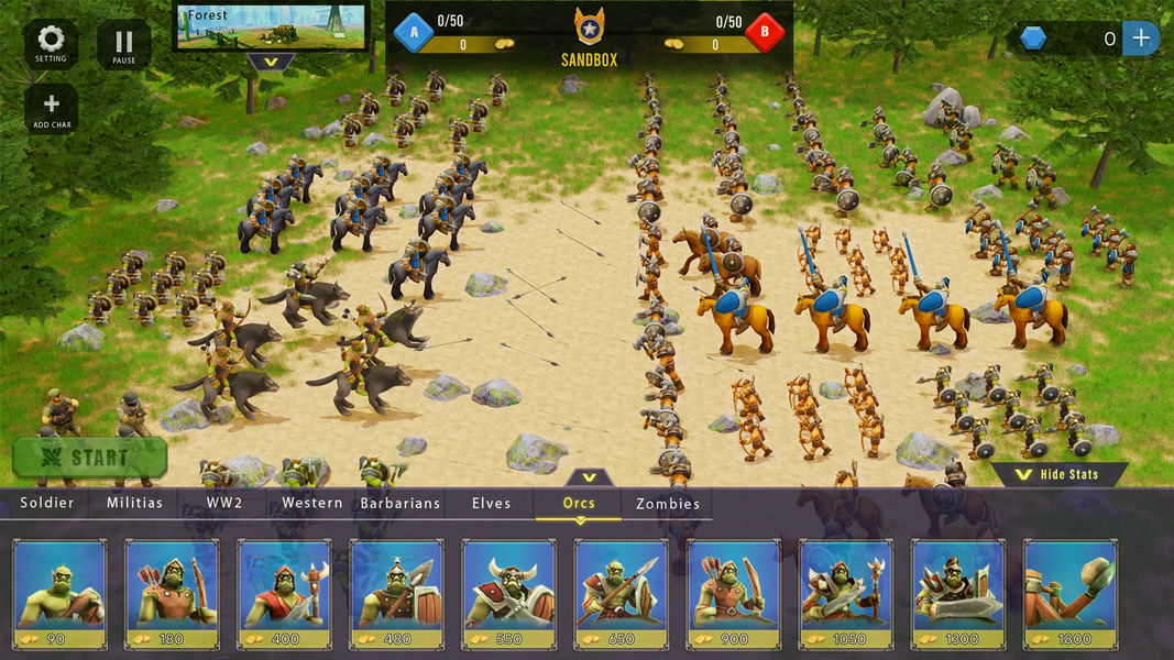 Epic War Simulator Battle Game - Gameplay image of android game