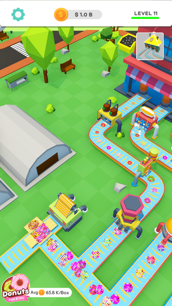 Idle Donut Factory  Business - Gameplay image of android game