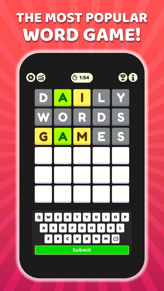 W Challenge - Daily Word Game - Gameplay image of android game