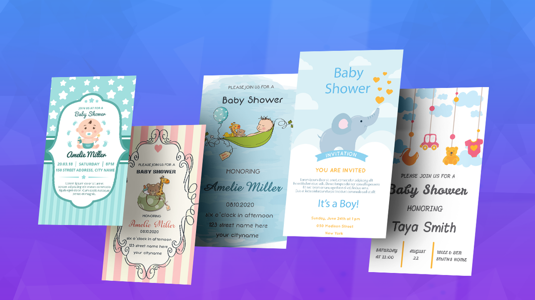 Baby shower card maker - عکس برنامه موبایلی اندروید