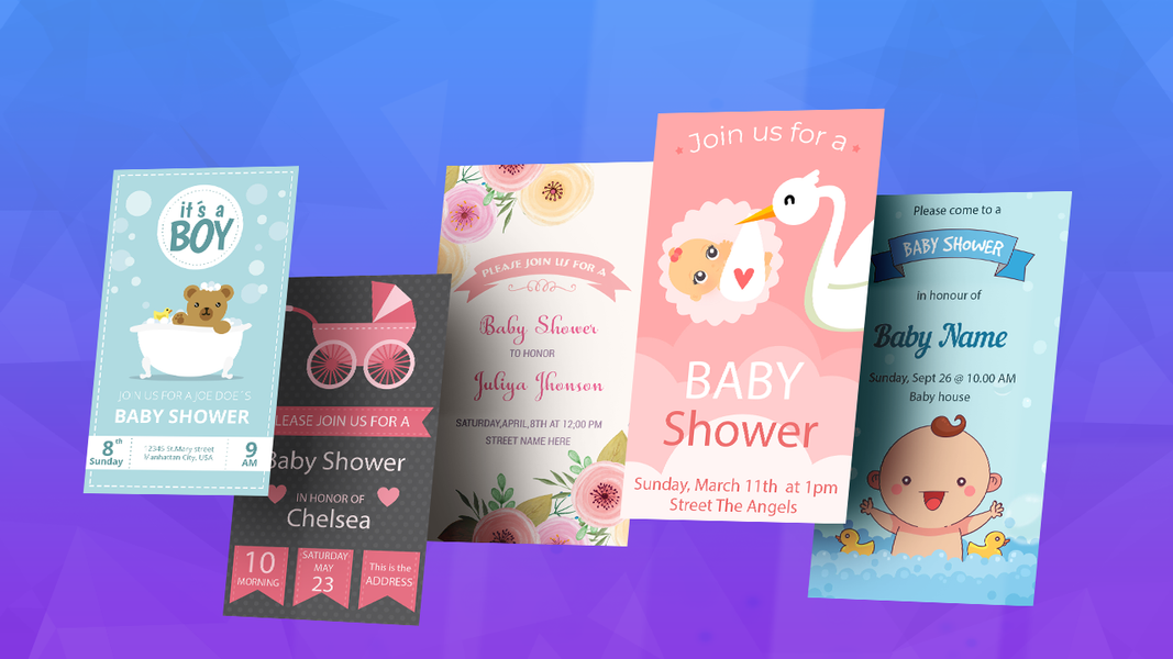 Baby shower card maker - عکس برنامه موبایلی اندروید