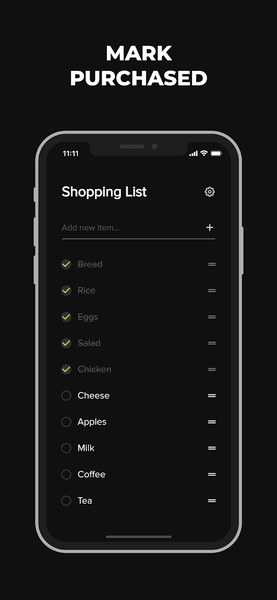 Minimalist Shopping List - Image screenshot of android app