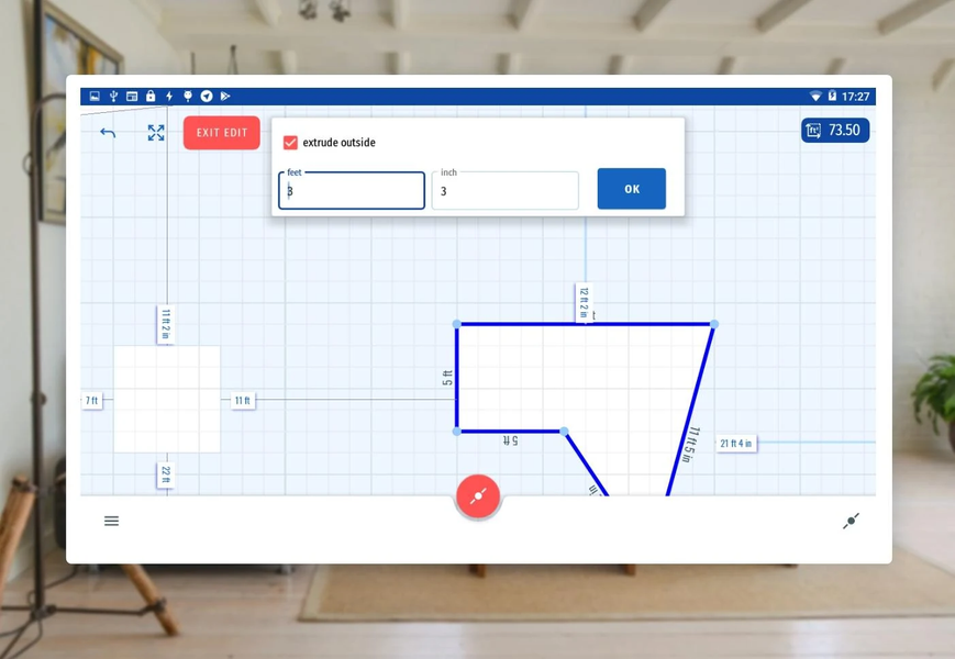 AMPLUS Area Measure Calculator - Image screenshot of android app