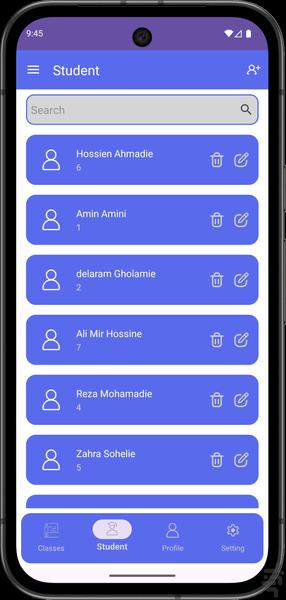 حضور و غیاب - عکس برنامه موبایلی اندروید